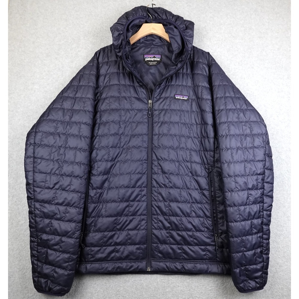 Patagonia Nano Puff Jacket Hoodie Mens XL Blue PrimaLoft Full Zip Lightweight